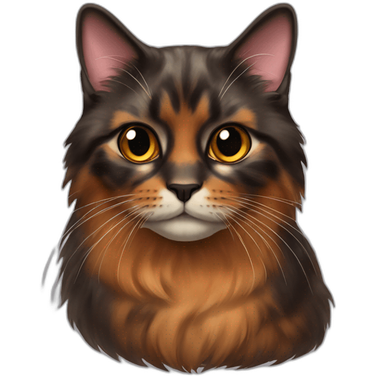 long hair tortoiseshell cat emoji