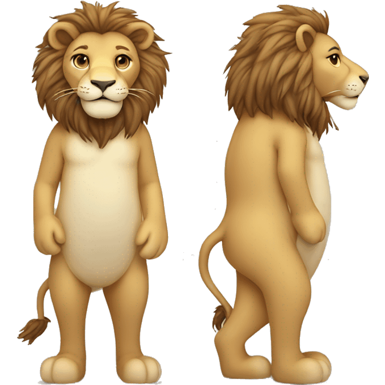 whole body of lion in jellycat style (standing and two sides) emoji