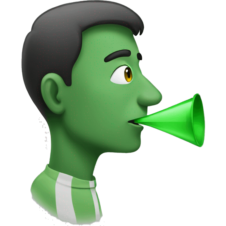 Man sniffing green air emoji