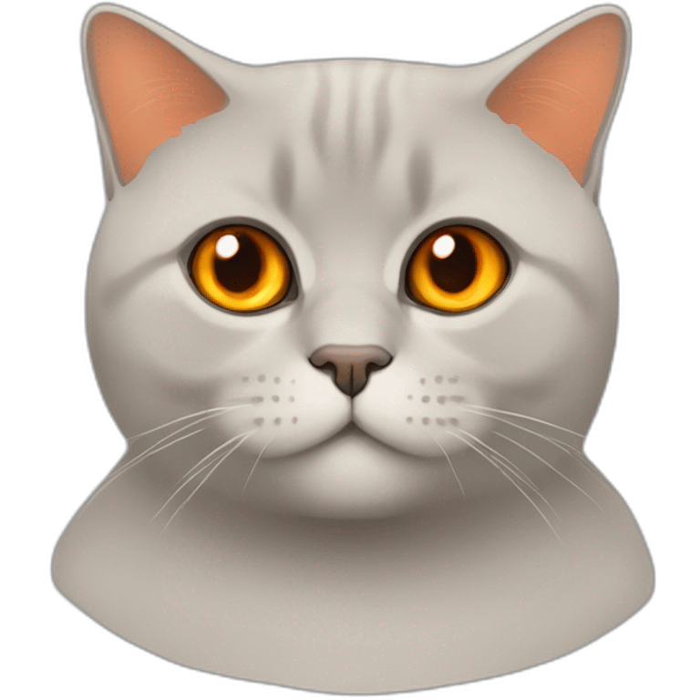 A sitting red british shorthair cat with orange eyes emoji