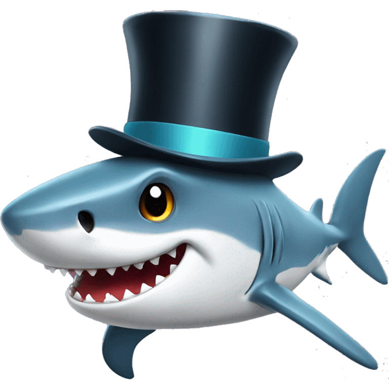 Shark with a top hat emoji