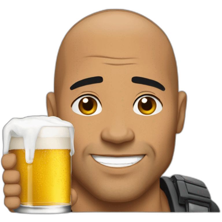 The rock qui boit de la bière emoji