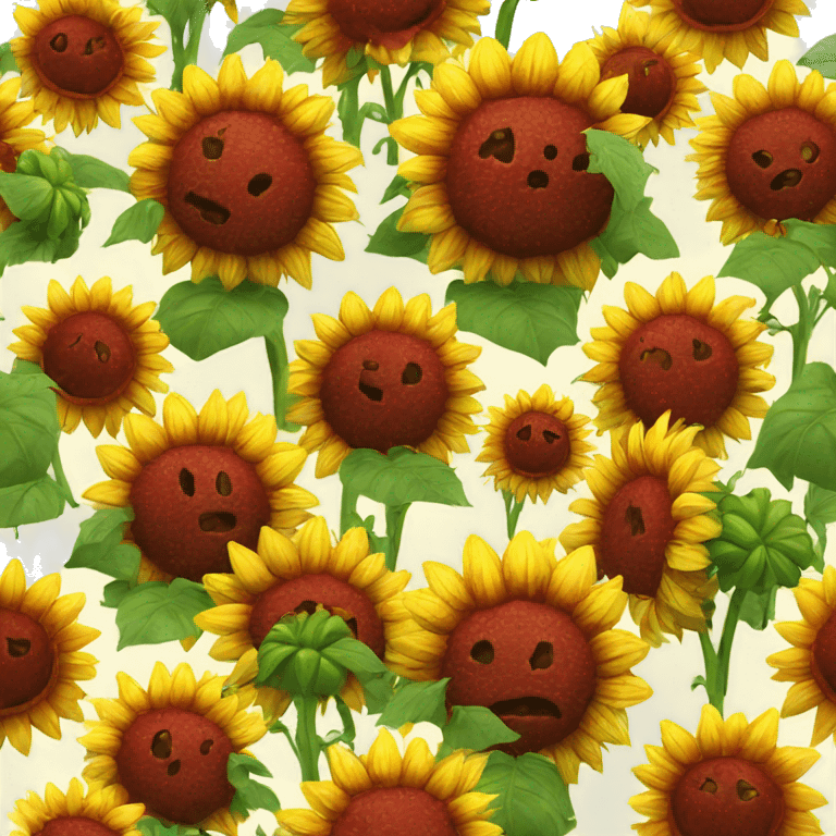 red zombie sunflower from plants vs zombies emoji