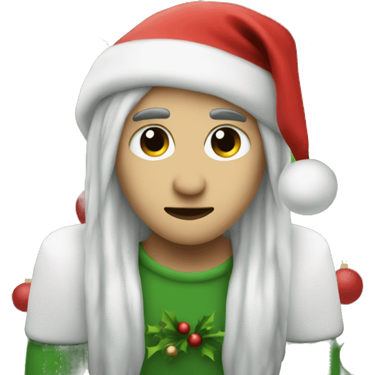 Emo Christmas elf emoji