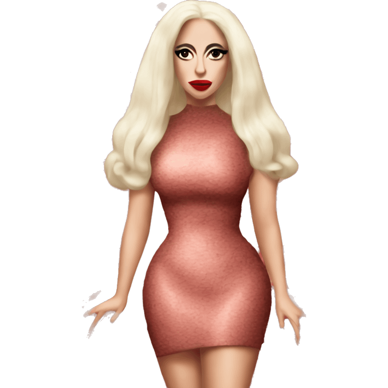 Lady gaga wearing a meat dress emoji