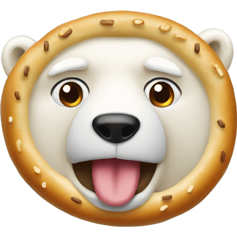 polar bear eating bagel emoji