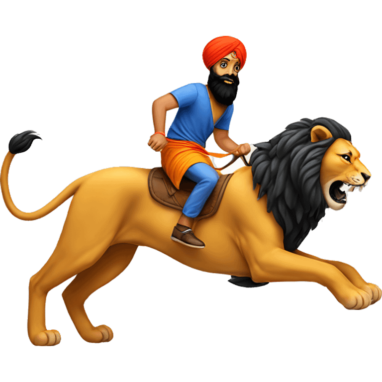 sikh guy riding lion emoji