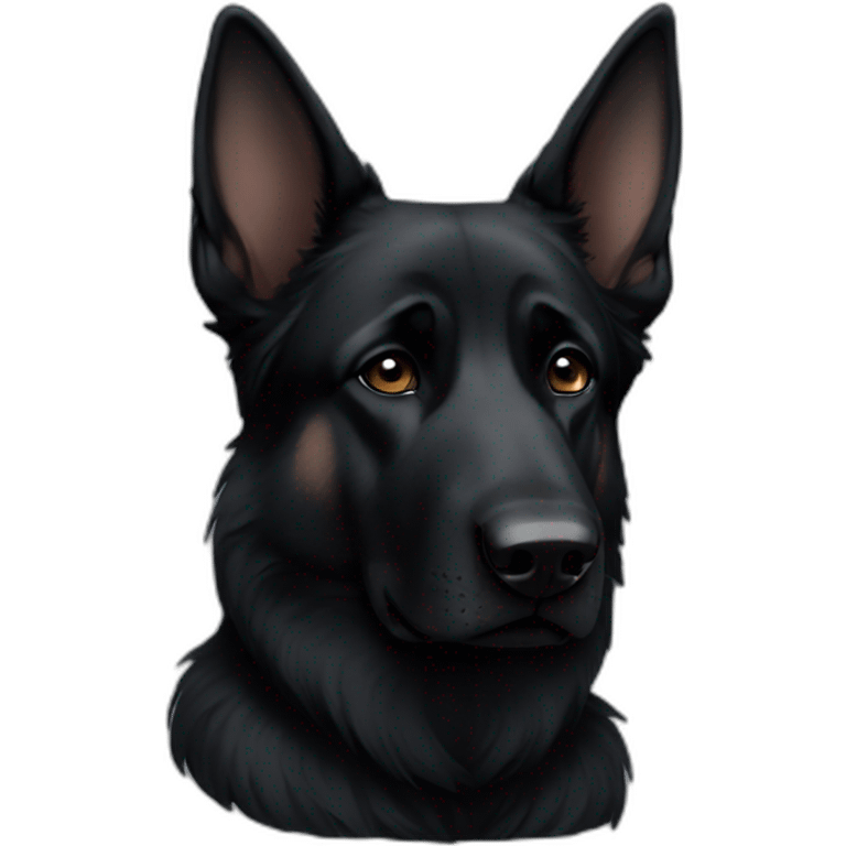 Black German shepherd sad  emoji