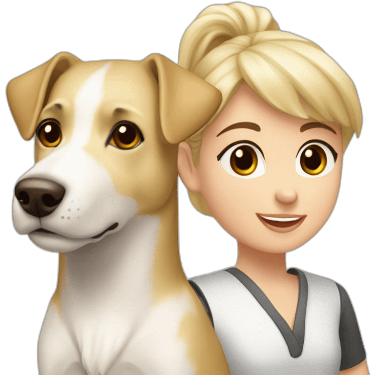 Parson Russell With girl blond emoji