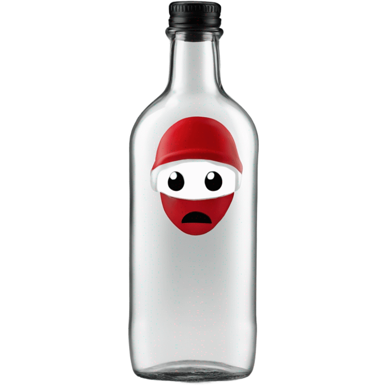 clear bottle with black and red label “RUMPZ” alcohol emoji