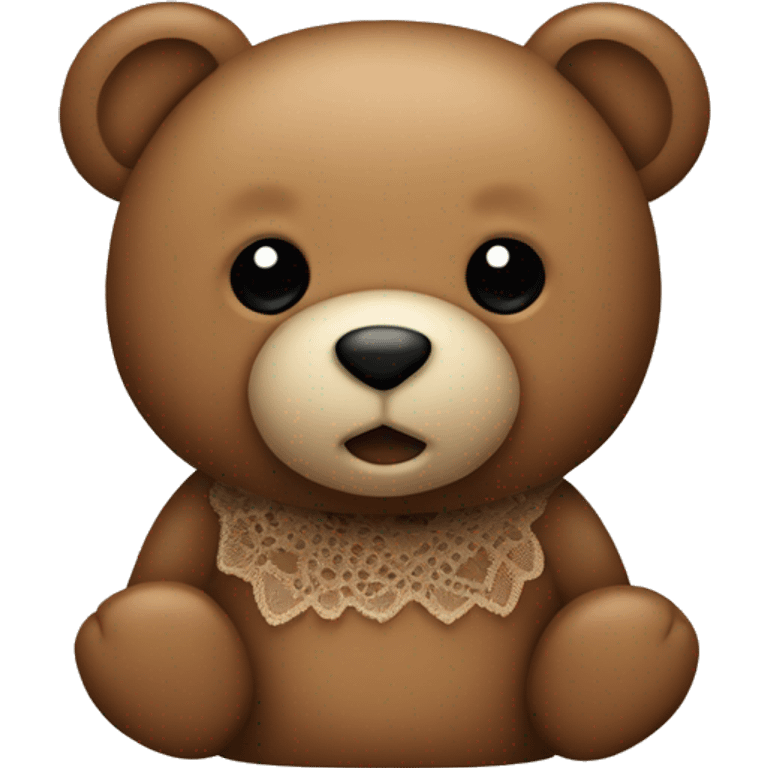 Teddy bear with brown lace emoji