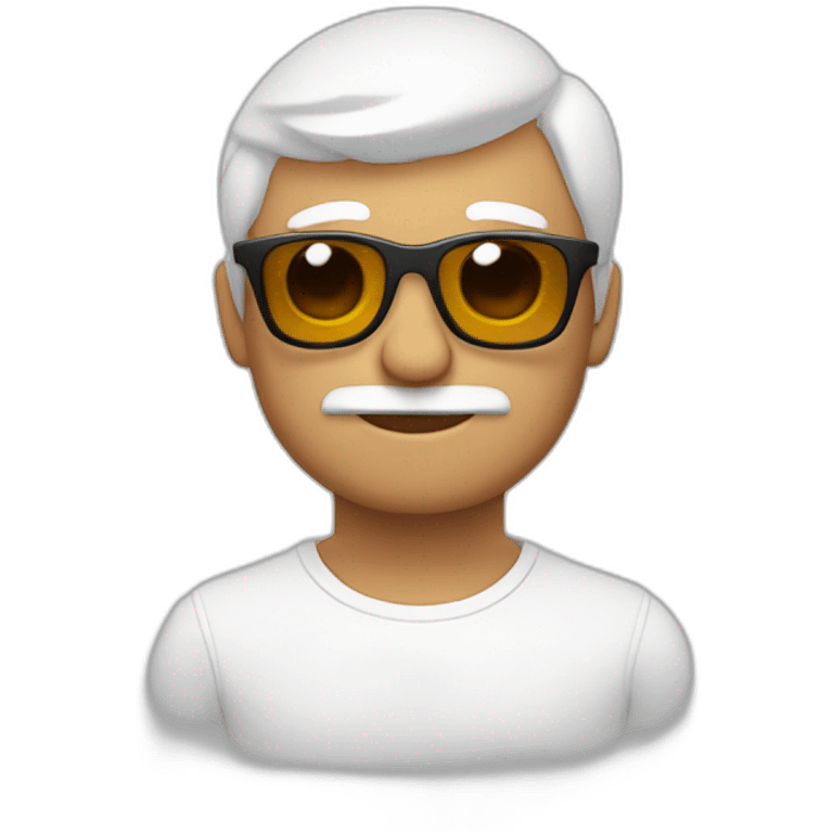 Chico pelirrojo con gafas piel blanca pelo muy corto emoji