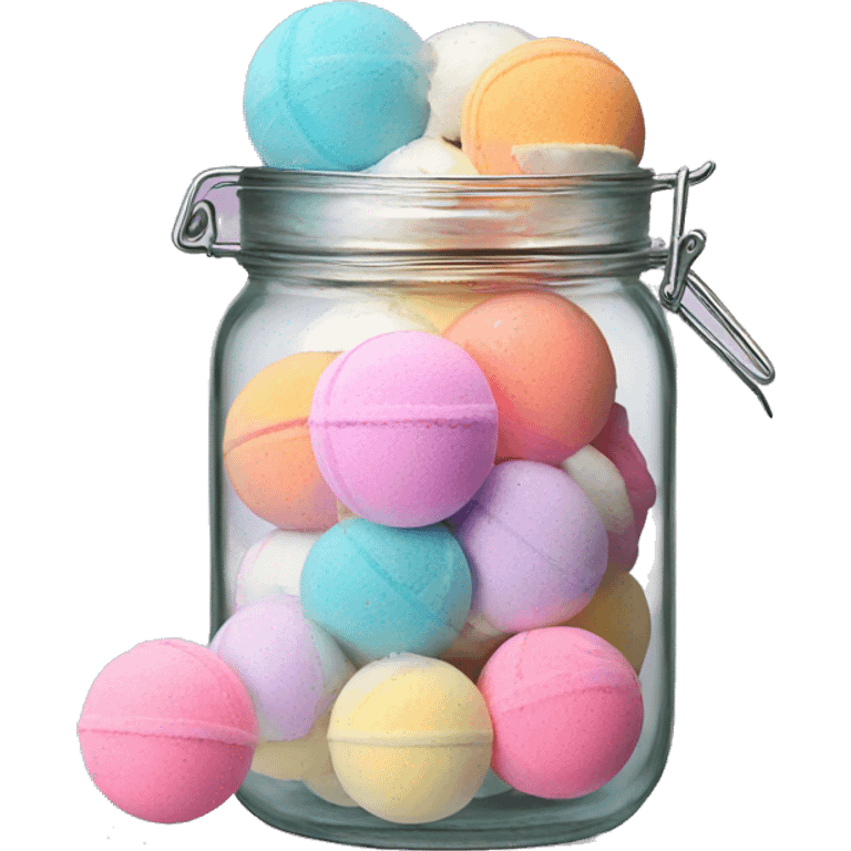 Jar of different lush bath bombs emoji