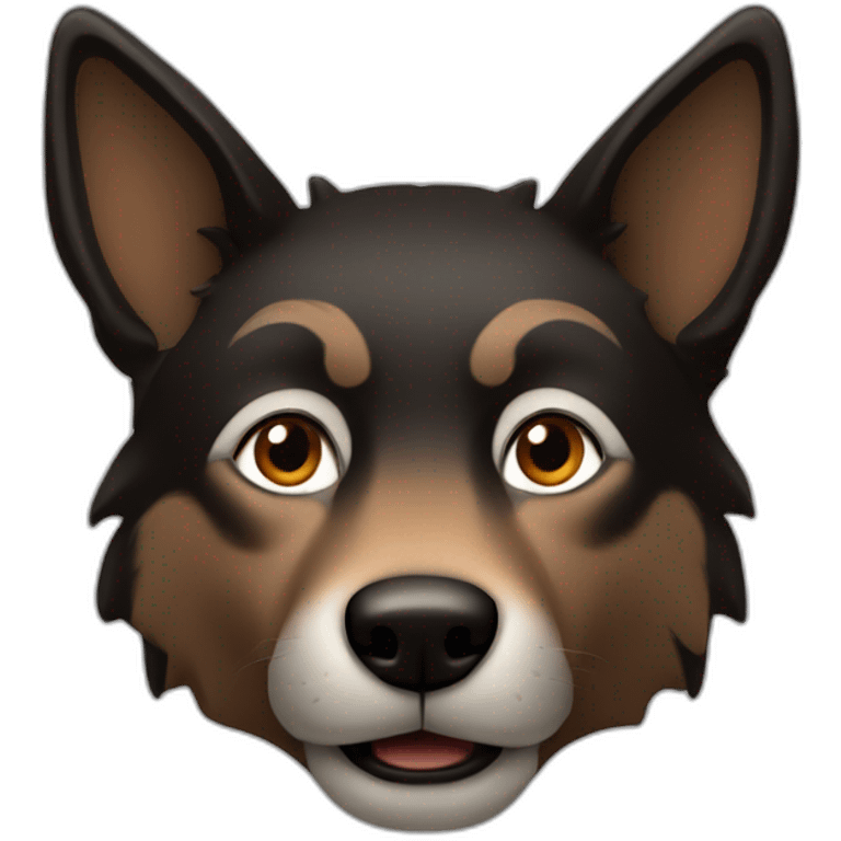 Loup noir et marron  emoji