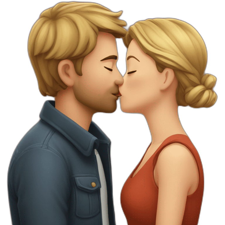 german couple kissing lips to lips emoji