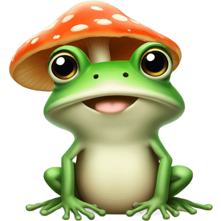 A frog living with mushroom emoji