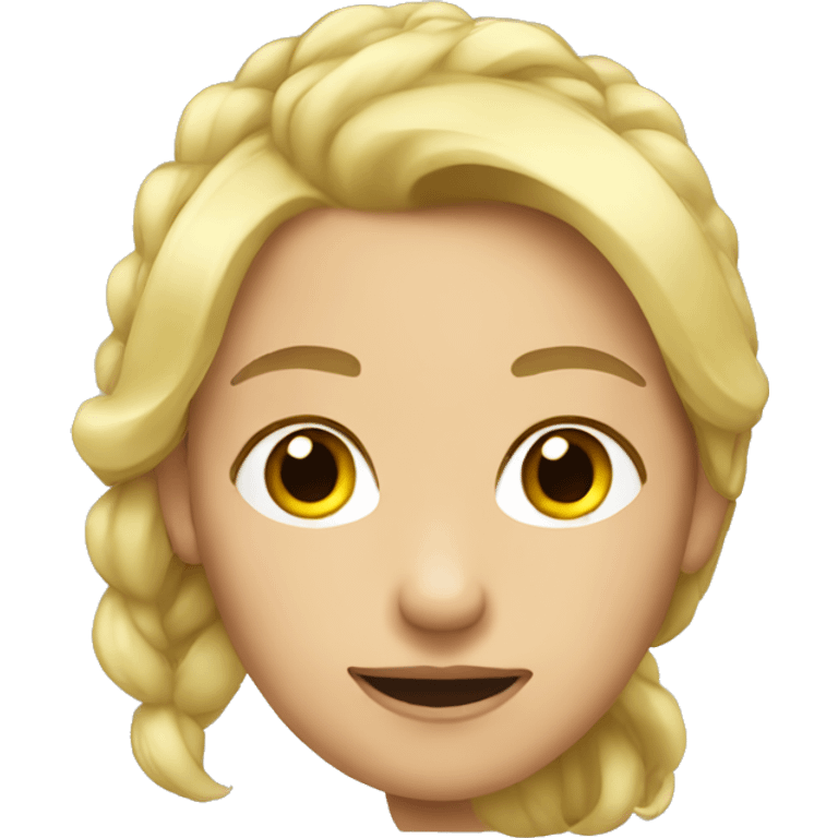 blond ponytail woman facing forward emoji