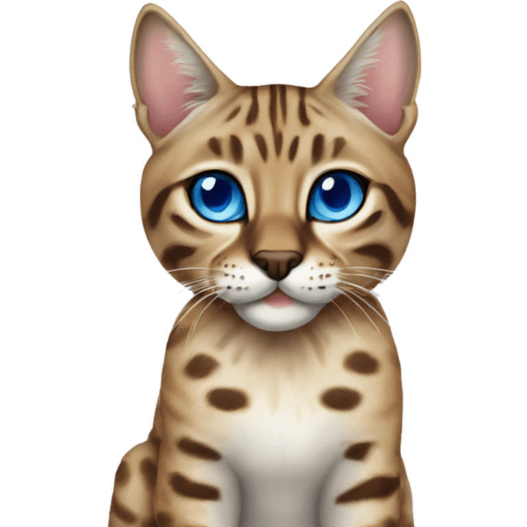 Lynx Bengal cat with Blue eyes sitting emoji