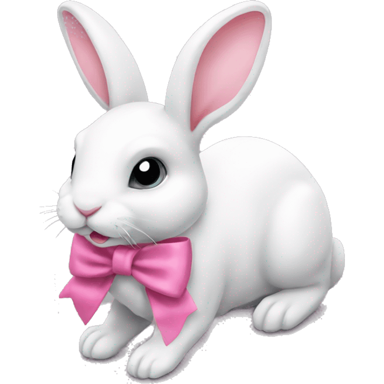 rabbit with pink bow emoji