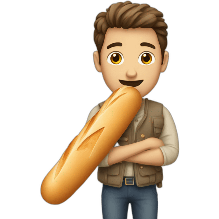 A french guy with baguette emoji