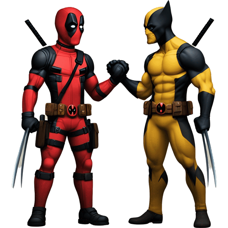 Deadpool and Wolverine holding hands emoji