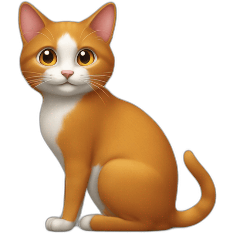 un chat roux et une souris grise emoji