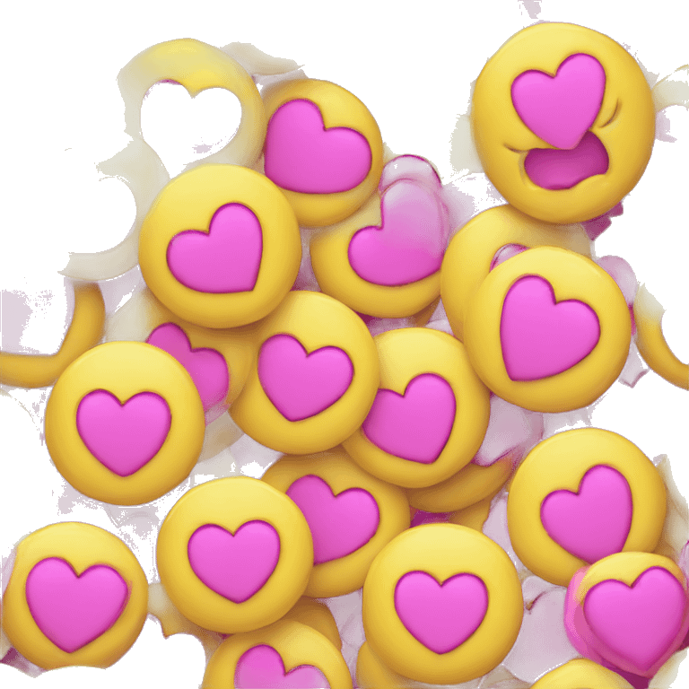 smiley face with pink hearts  emoji