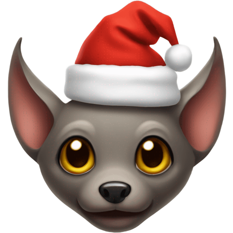 Mountain bat with Santa hat on emoji