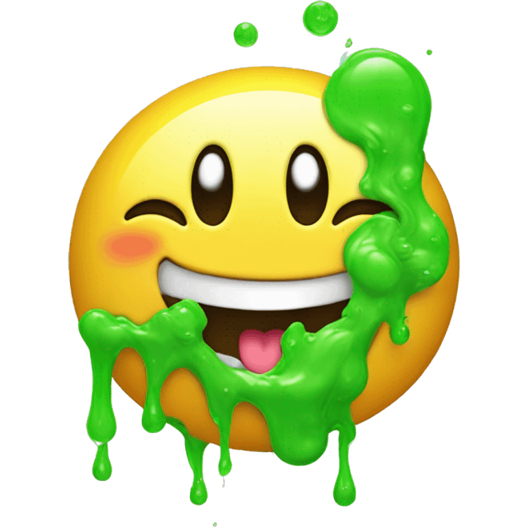 Happy face with slime emoji