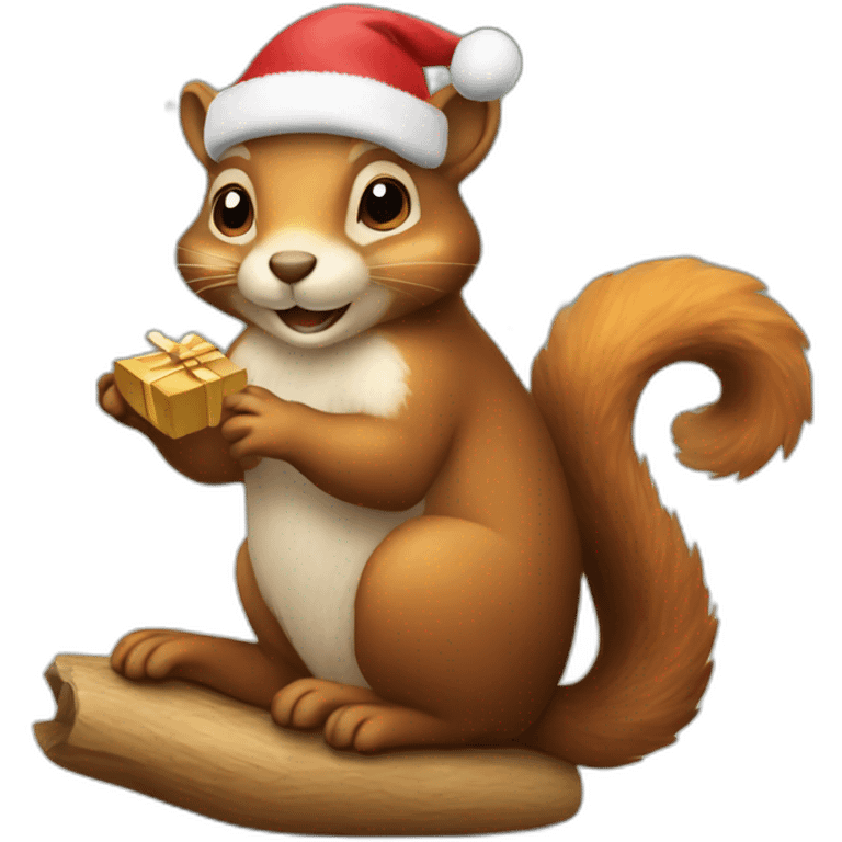 christmas squirel sitting emoji