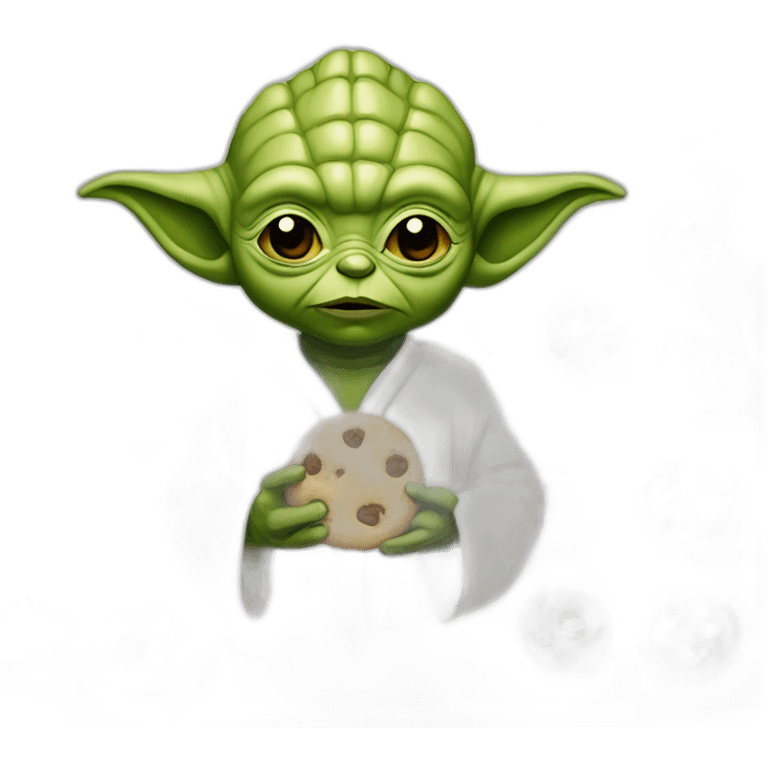 Yoda mangeant un cookie emoji