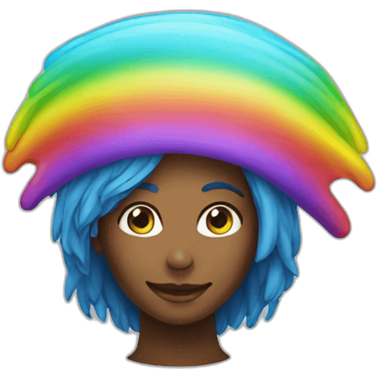 Rainbow on head emoji