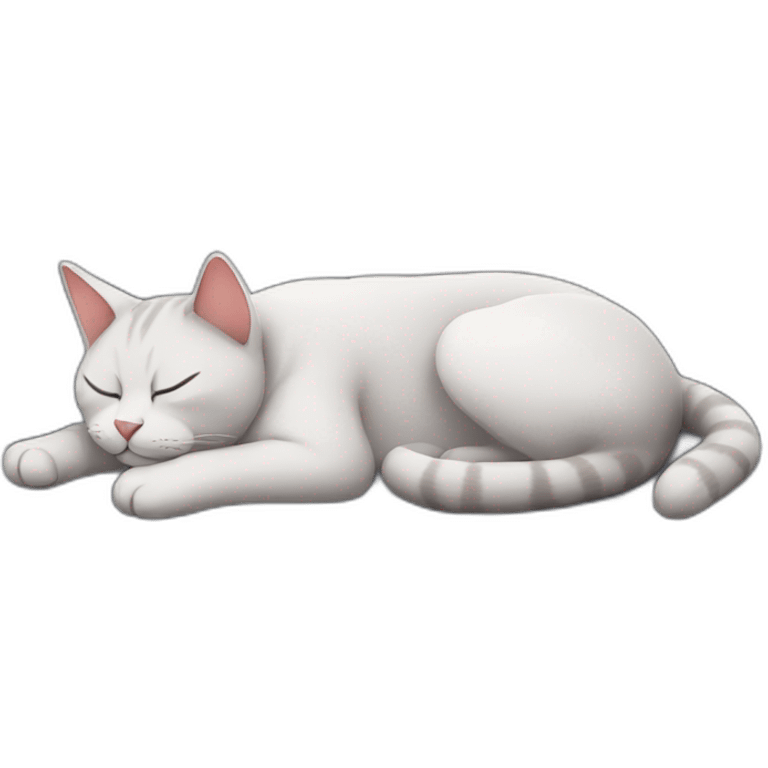 Sleeping cat around city emoji