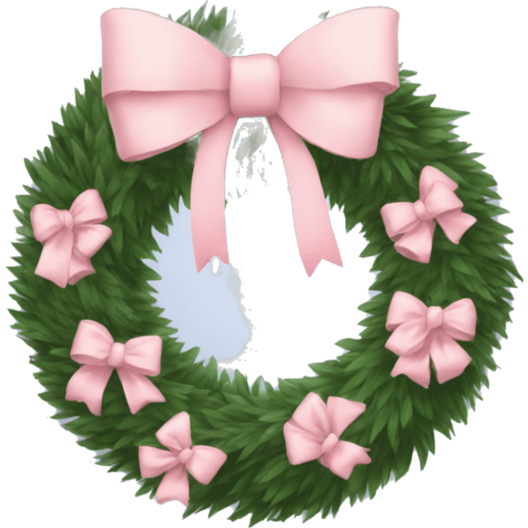 wreath with pale pink bows christmas mood emoji