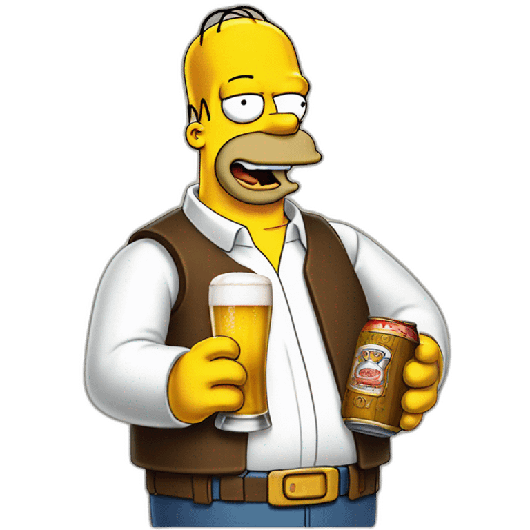 Homer simpson buvant une bière emoji