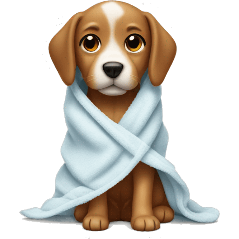 Puppy in towel emoji