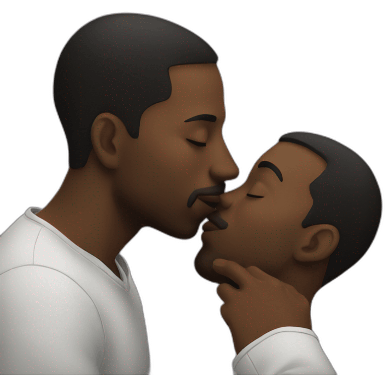 Black men kissing emoji