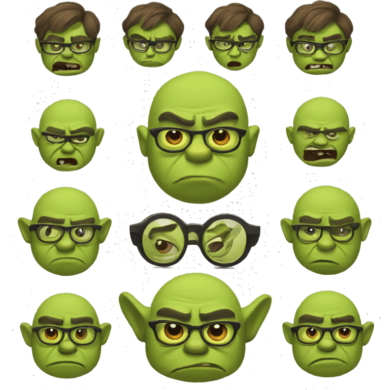 Shrek with glasses angry emoji