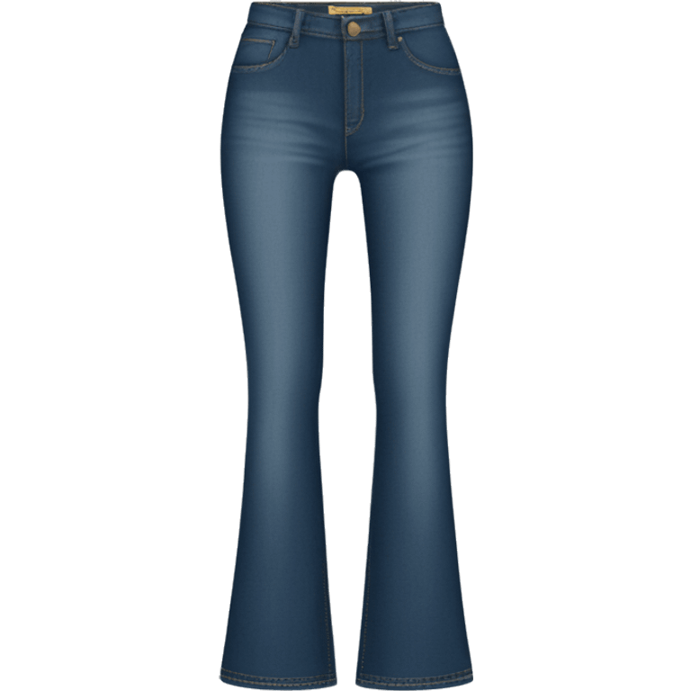 Realistic isolated pair of high waist long wide flare leg jeans. emoji