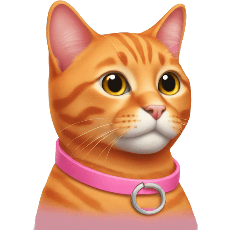 All orange cat with pink collar emoji