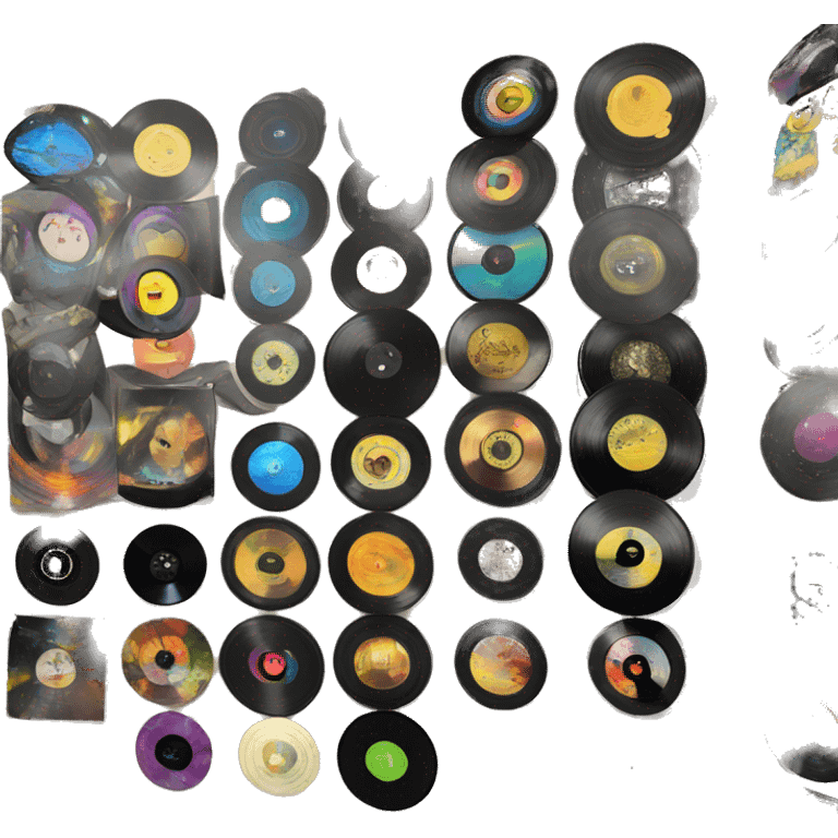 vinyl record display one wall  emoji