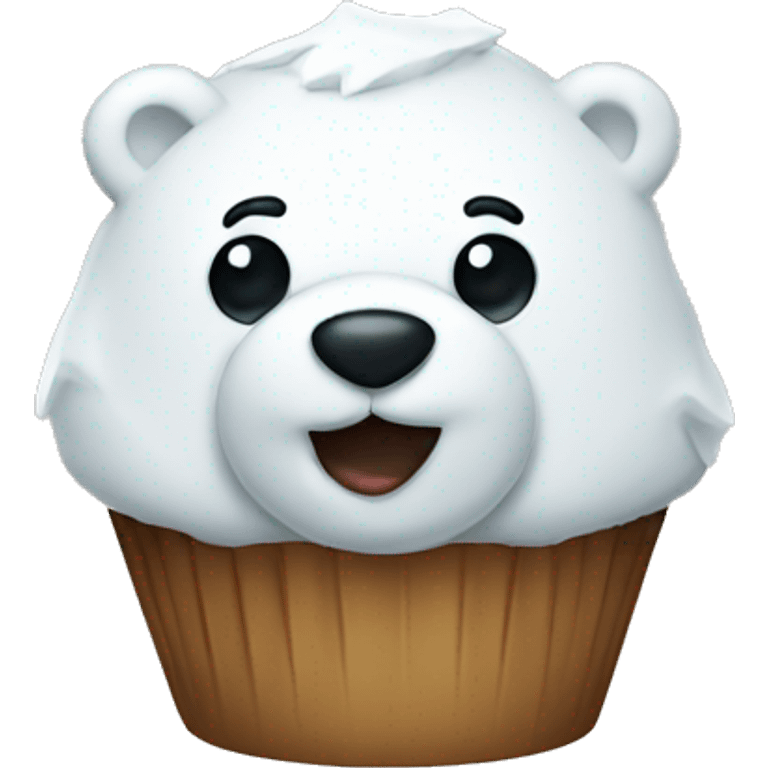 Polar bear cupcake  emoji