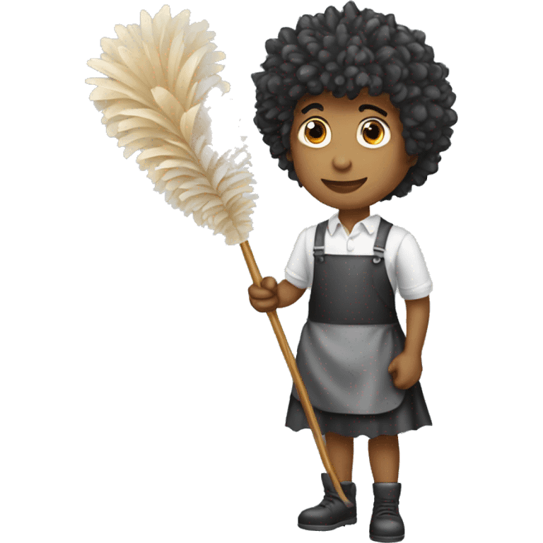 Boy maid feather duster emoji