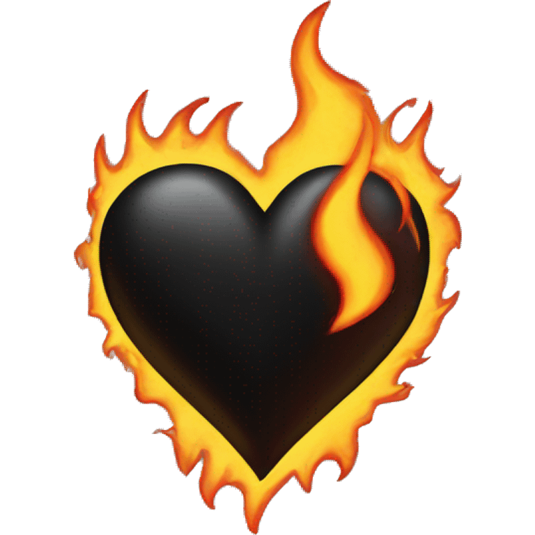 Black heart with flames emoji