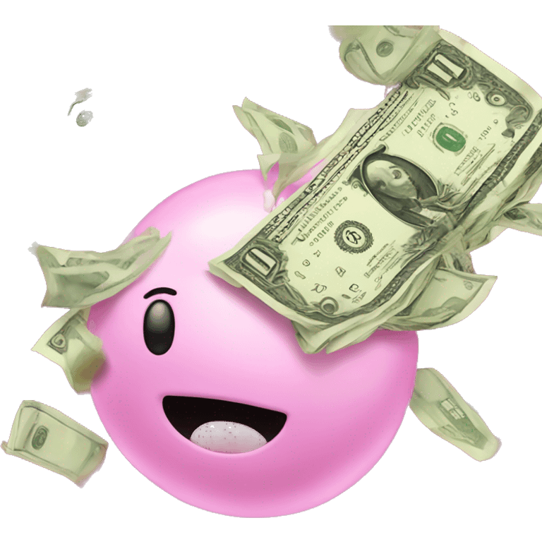 Pink ribbion around money  emoji