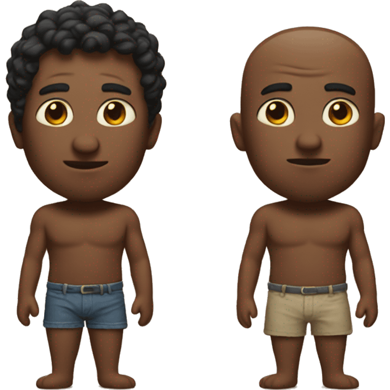 Two men no shirt emoji