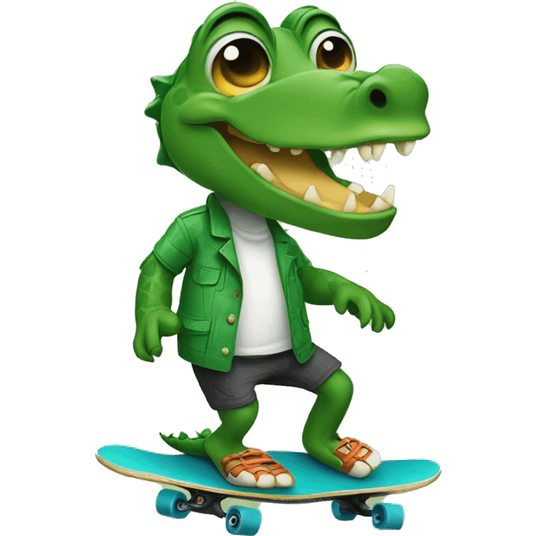 alligator on a skateboard  emoji