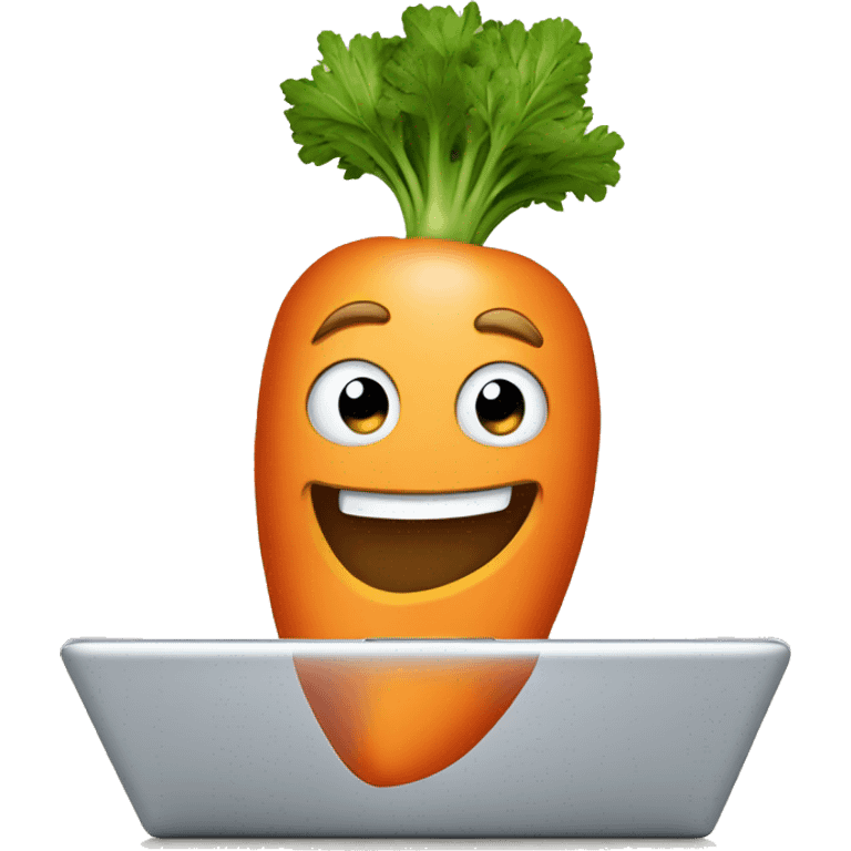 carrot using laptop emoji