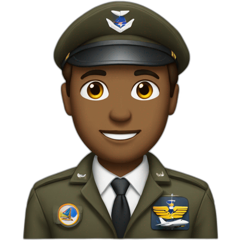 Brown Airforce pilot with jet in background emoji