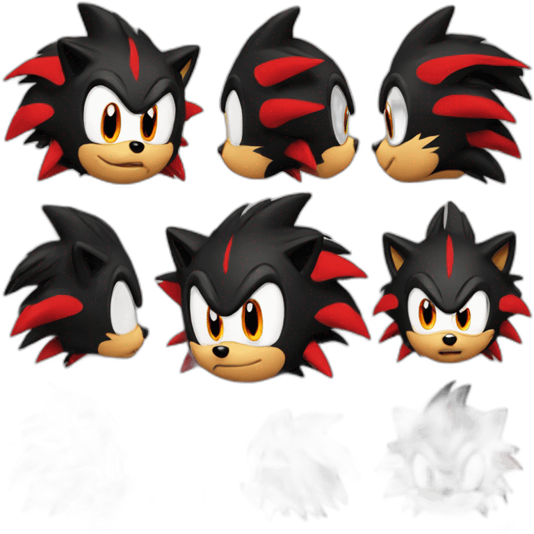 Black and red shadow the hedgehog emoji